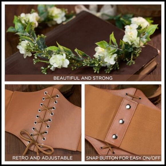 Lace-Up Corset Belt Adjustable Renaissance Gothic Cosplay Costume Accessory main image 6